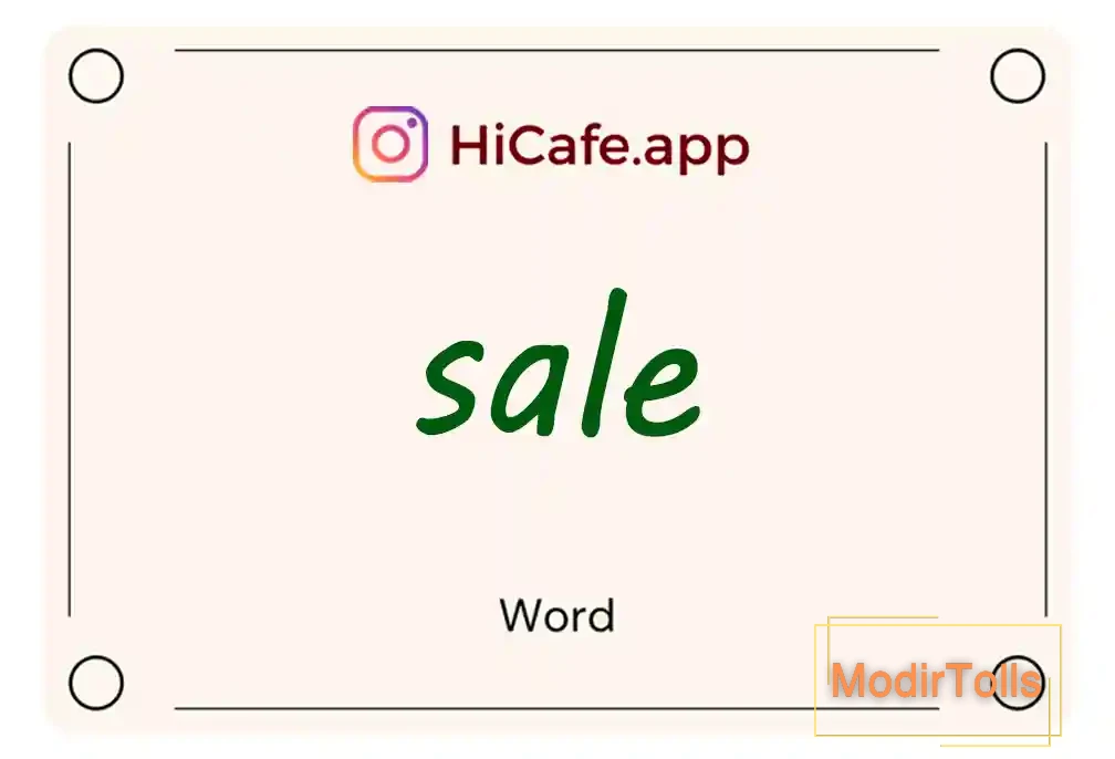 Meaning and usage of sale word