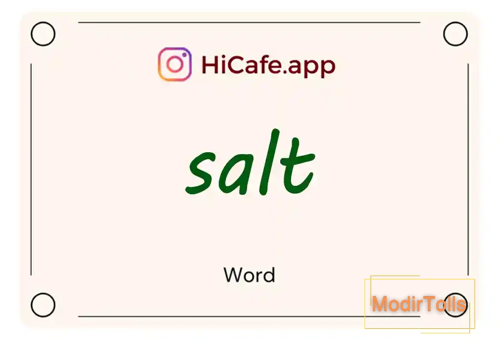 Meaning and usage of salt word
