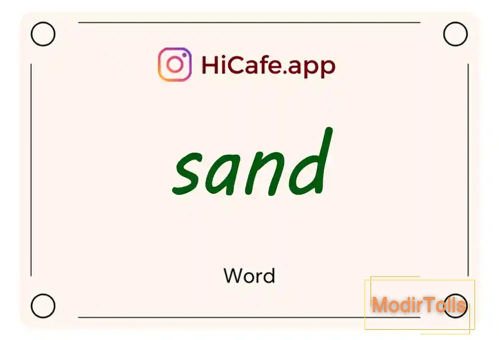 Meaning and usage of sand word