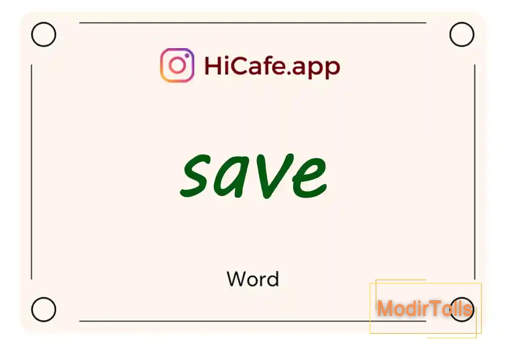 Meaning and usage of save word