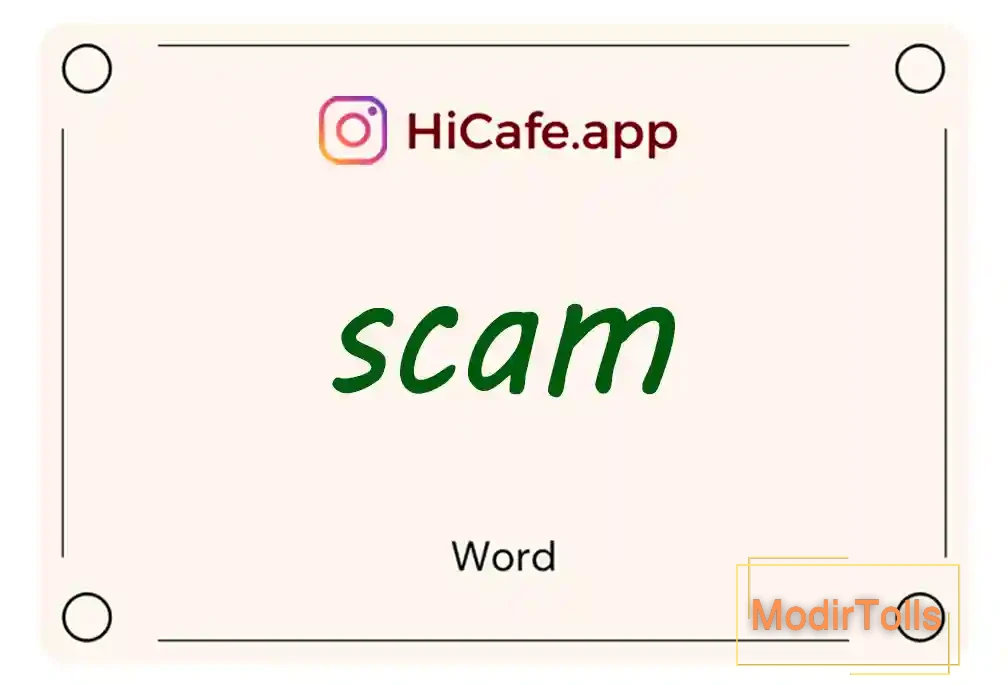 Meaning and usage of scam word