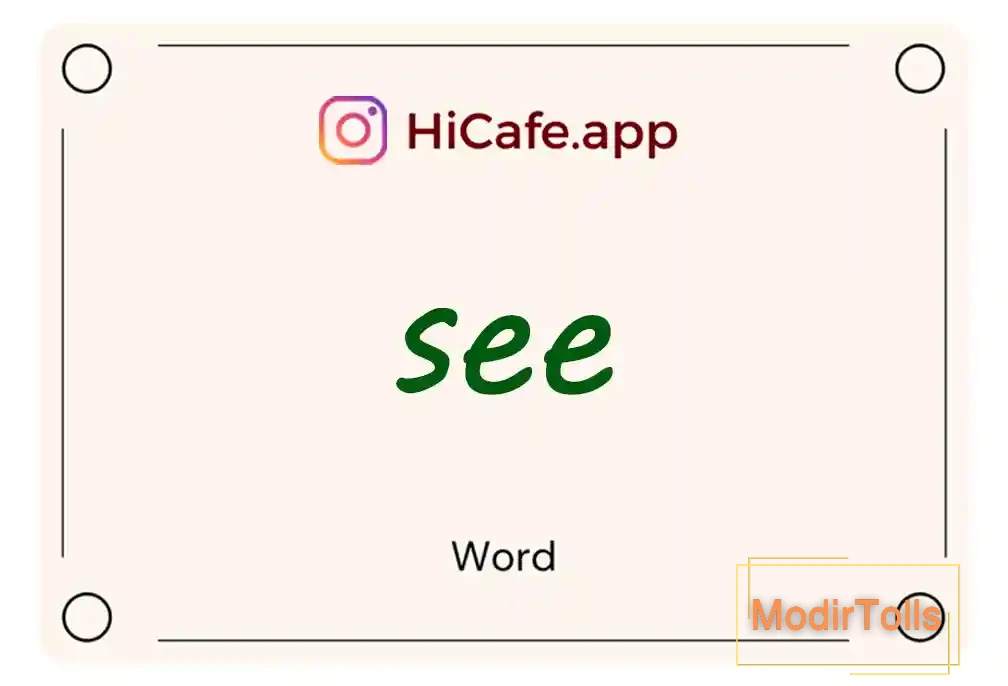 Meaning and usage of see word