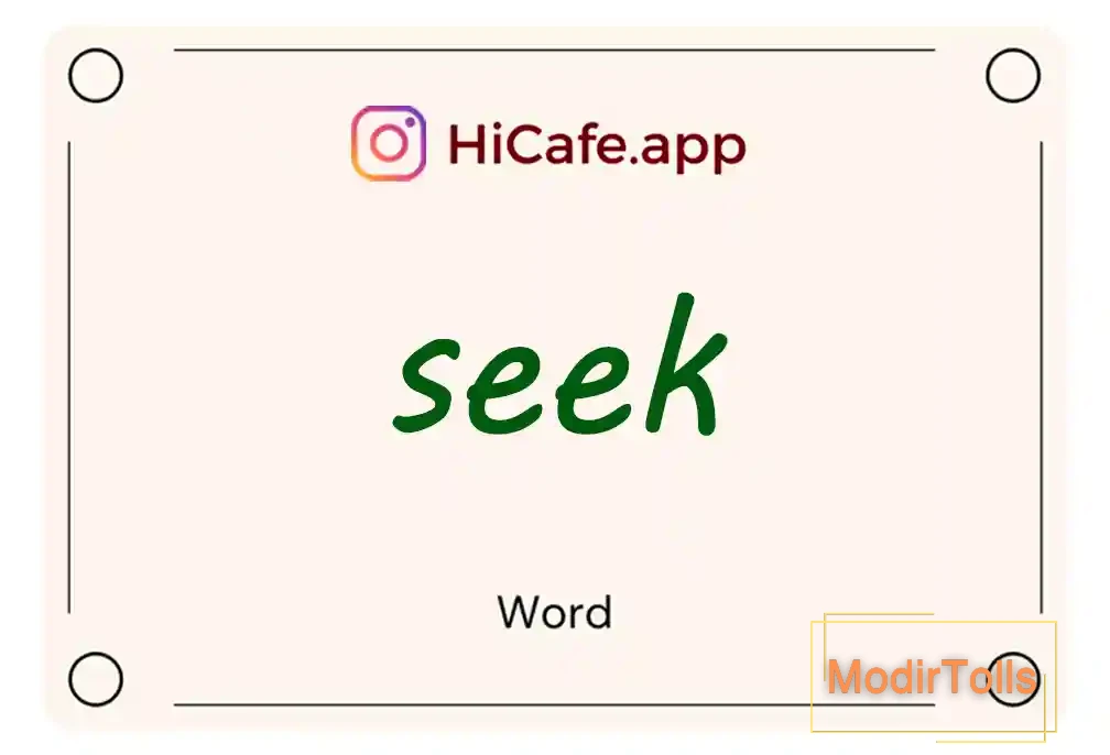Meaning and usage of seek word