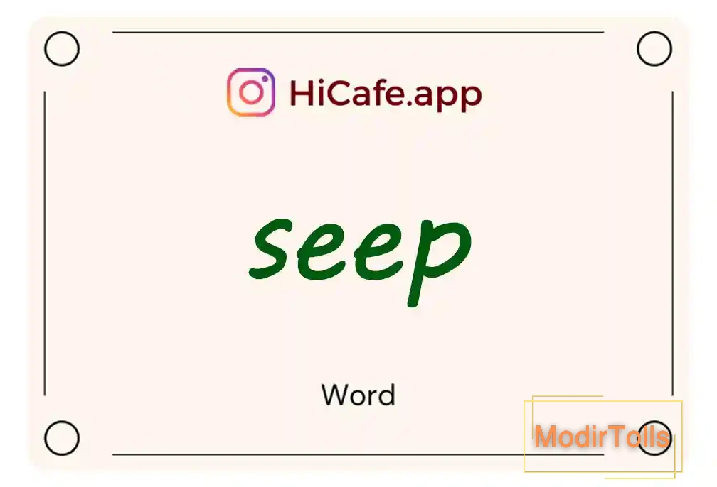 Meaning and usage of seep word
