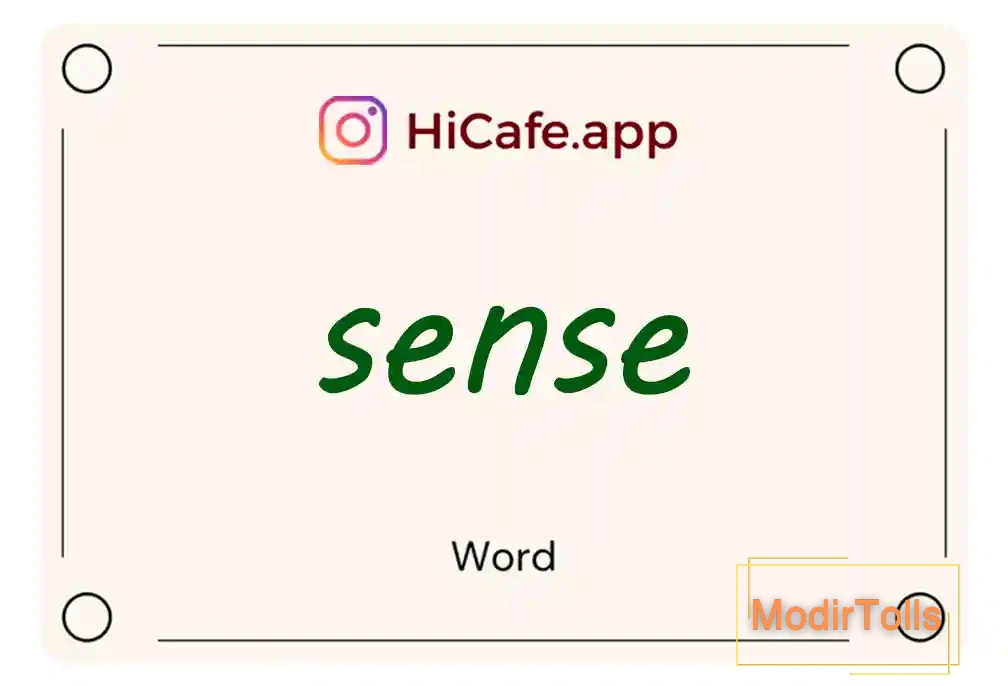 Meaning and usage of sense word