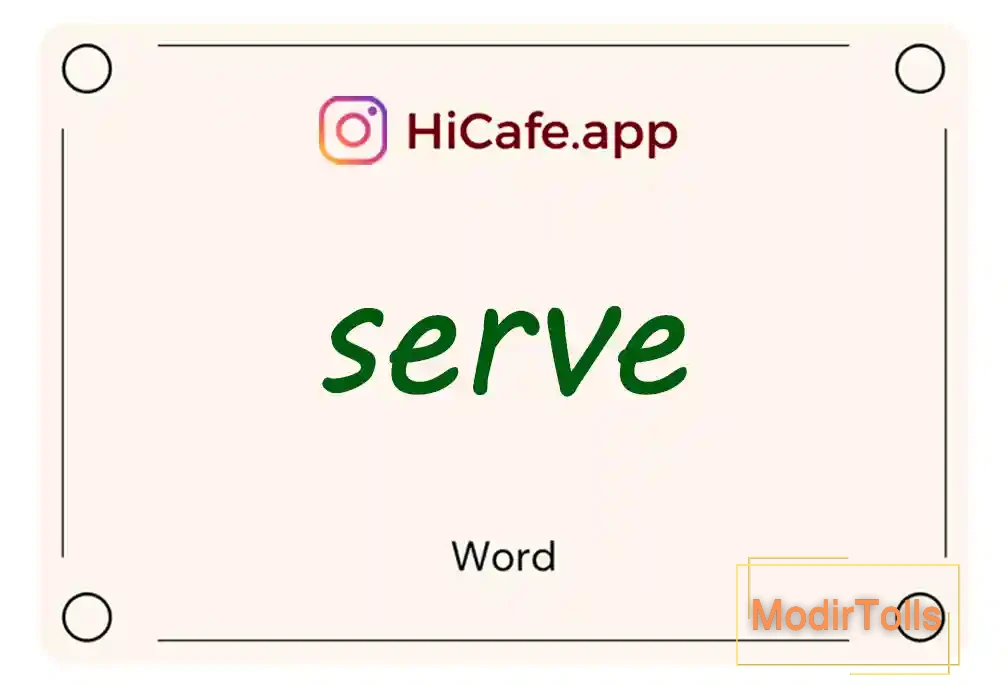 Meaning and usage of serve word