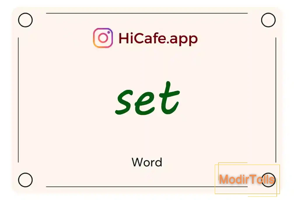 Meaning and usage of set word