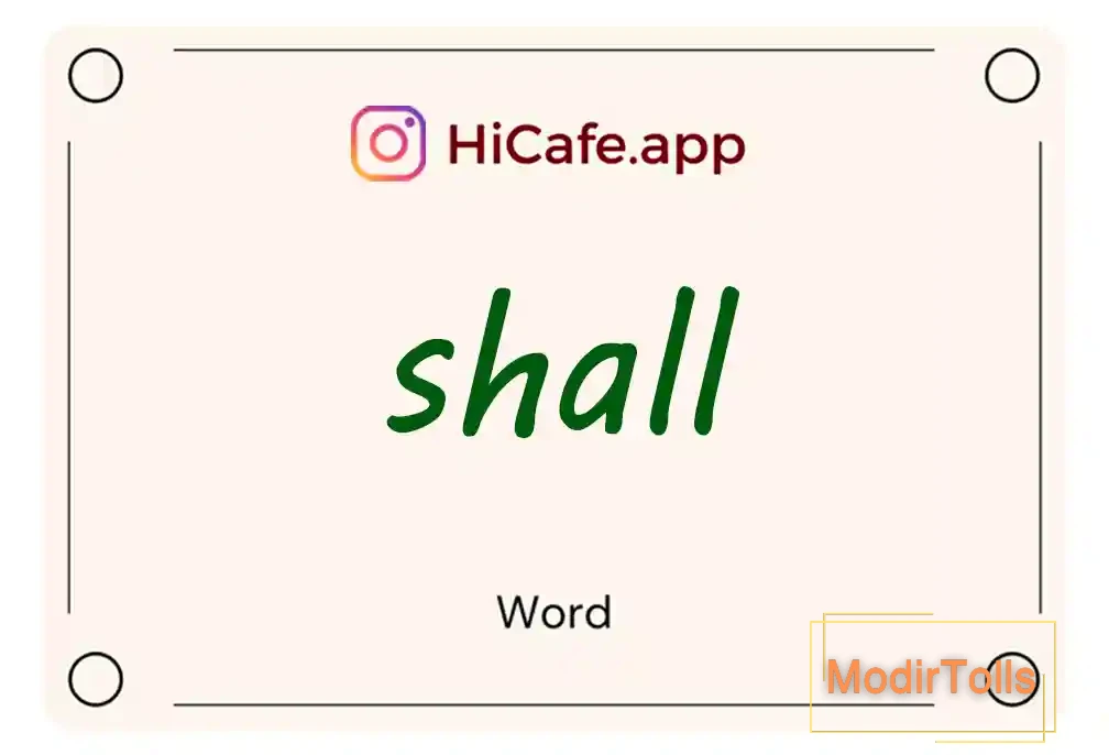 Meaning and usage of shall word