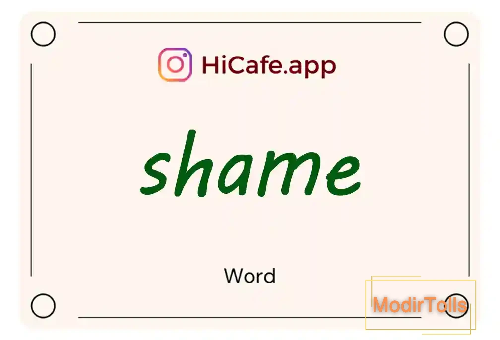 Meaning and usage of shame word