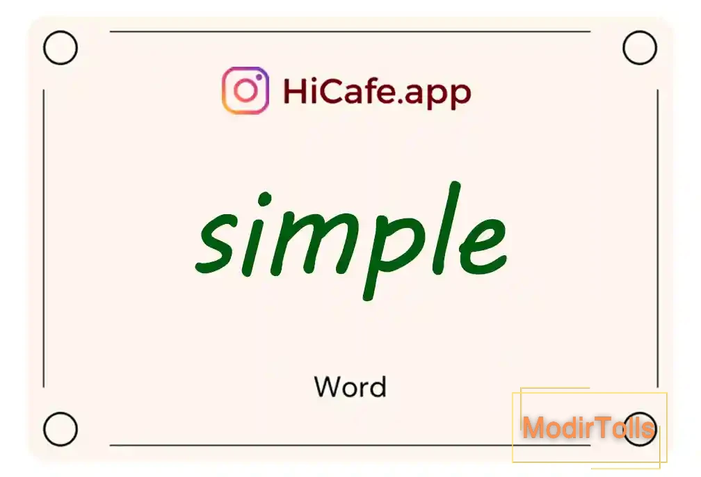 Meaning and usage of simple word