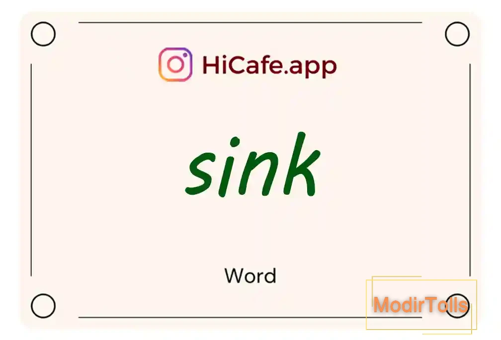 Meaning and usage of sink word