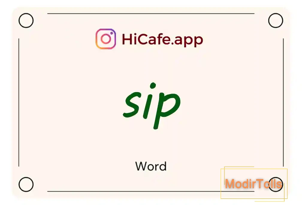 Meaning and usage of sip word