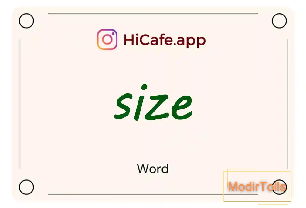Meaning and usage of size word