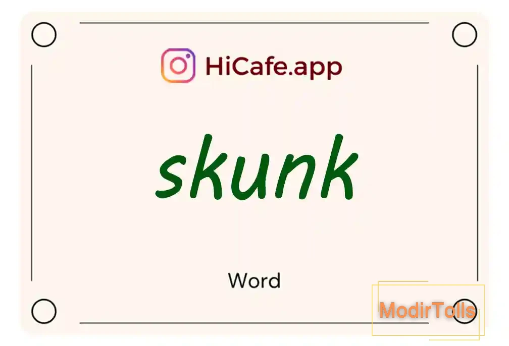 Meaning and usage of skunk word