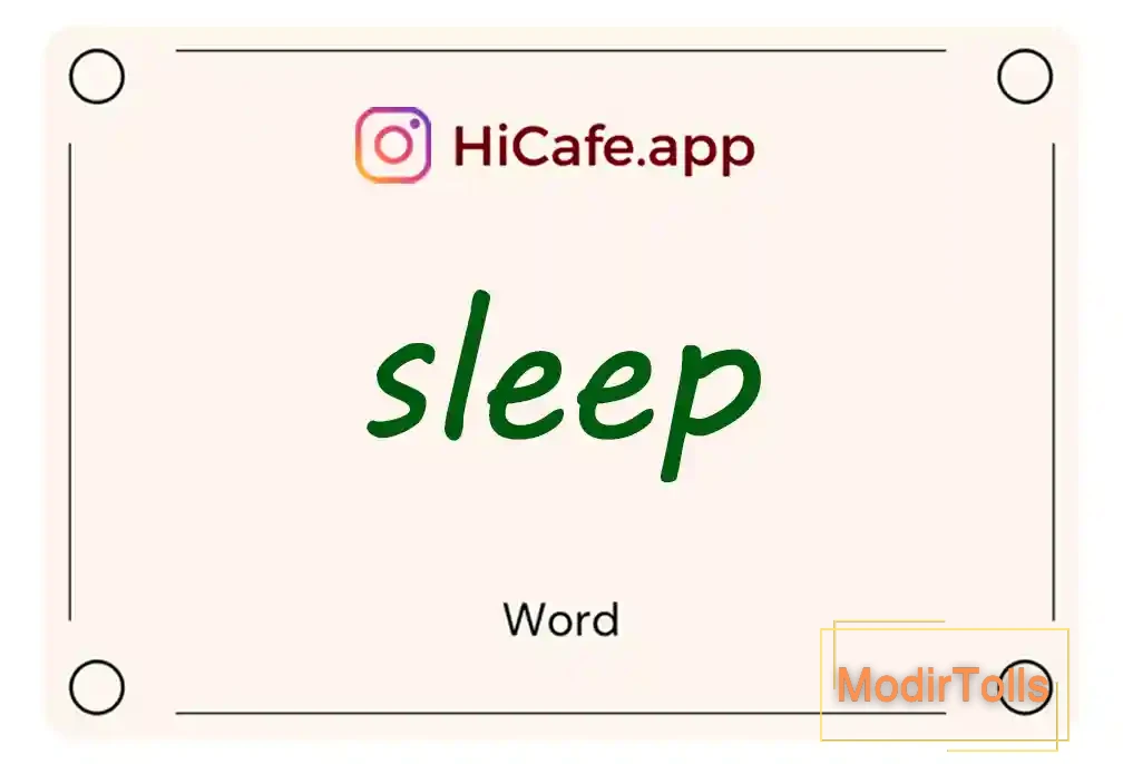 Meaning and usage of sleep word