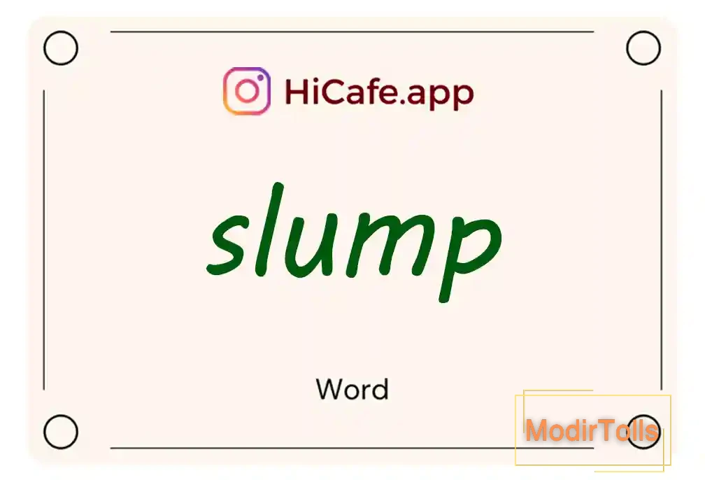 Meaning and usage of slump word