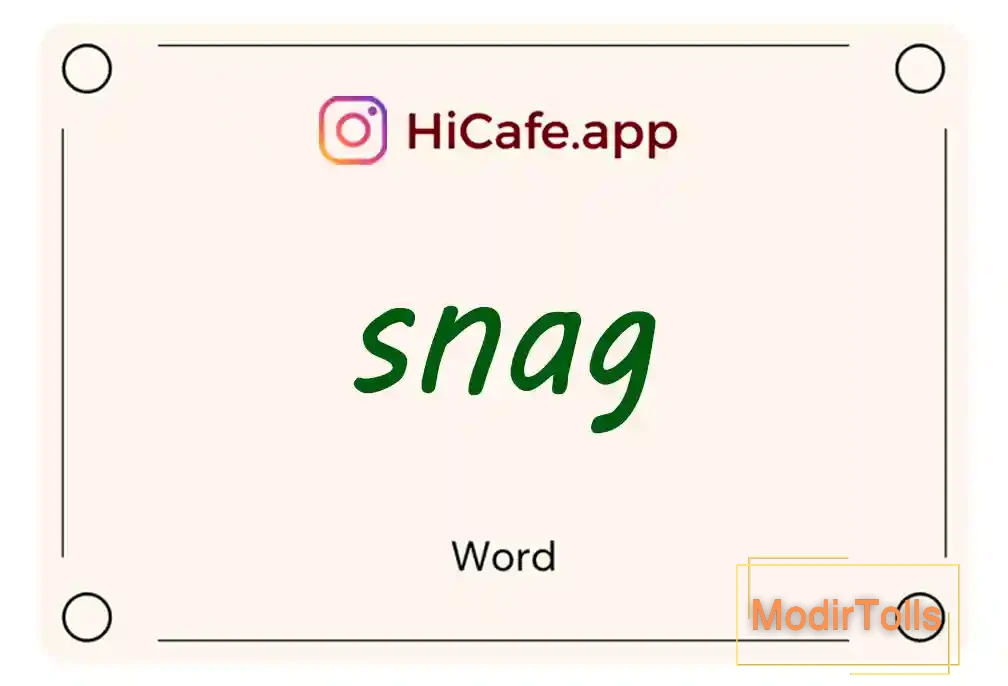 Meaning and usage of snag word