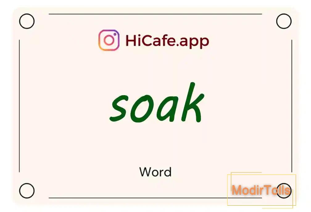 Meaning and usage of soak word