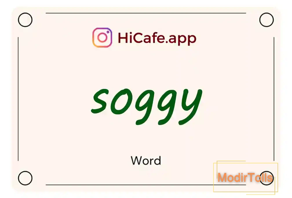 Meaning and usage of soggy word