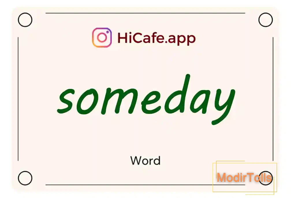Meaning and usage of someday word