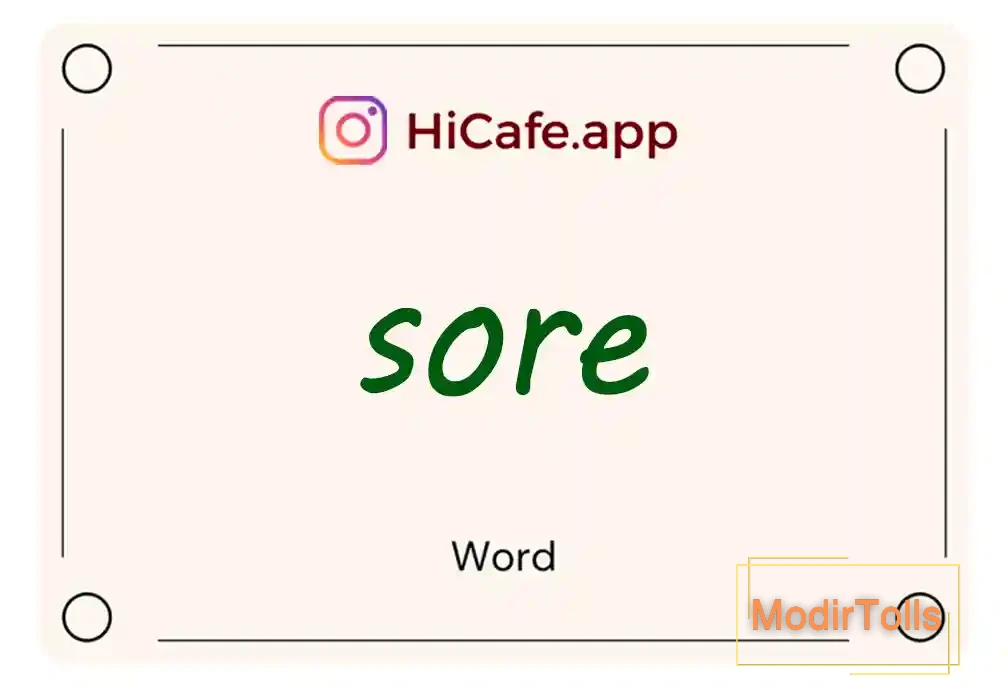 Meaning and usage of sore word