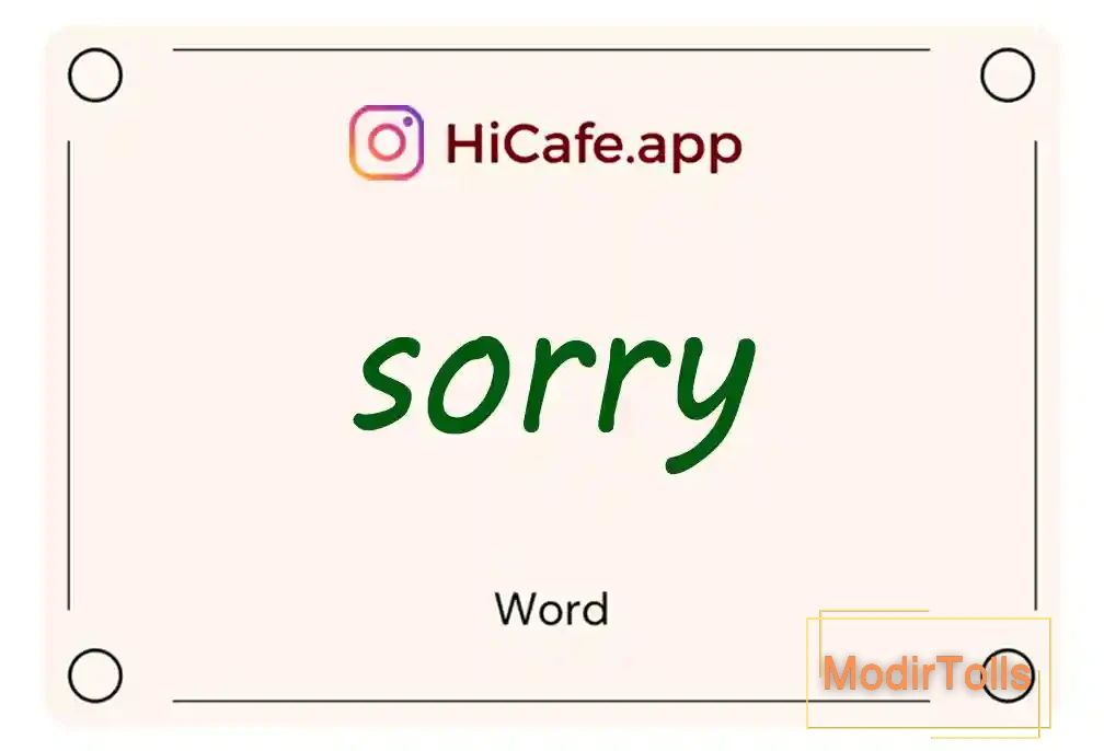 Meaning and usage of sorry word