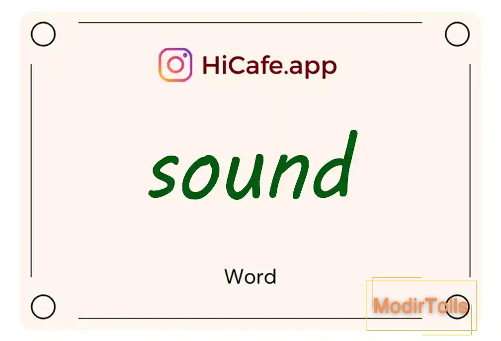 Meaning and usage of sound word