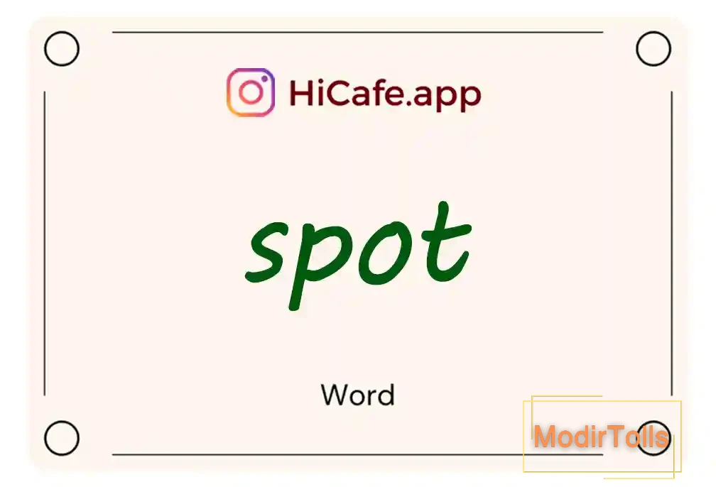 Meaning and usage of spot word