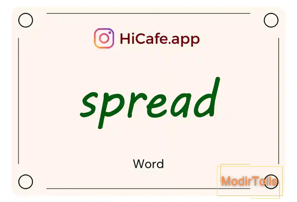 Meaning and usage of spread word