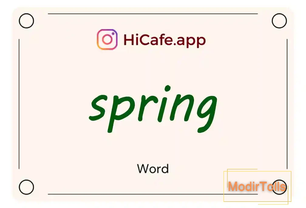 Meaning and usage of spring word