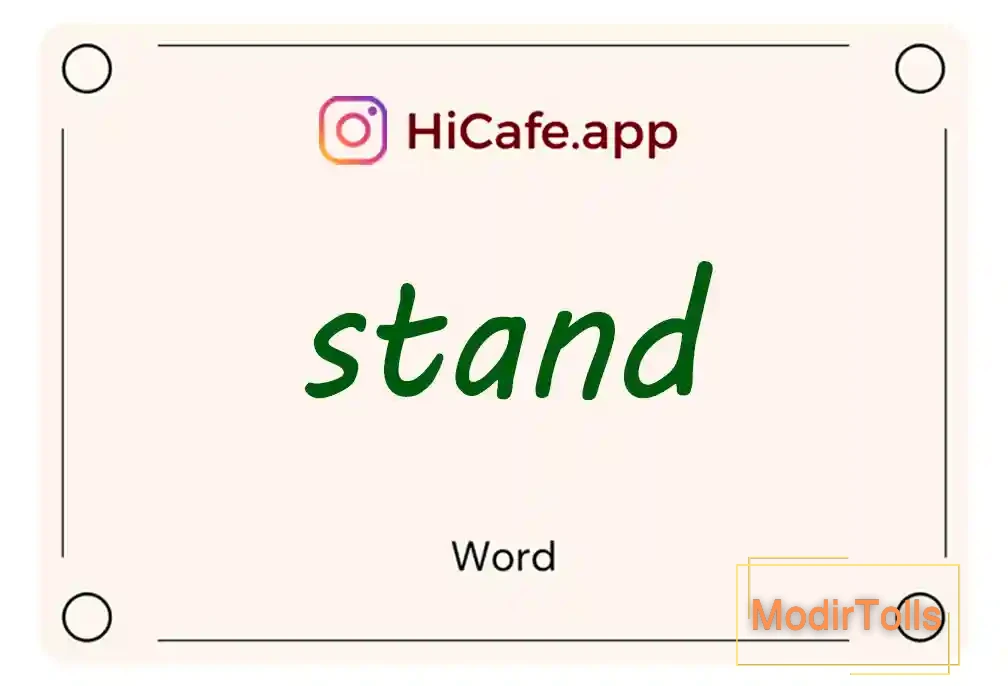 Meaning and usage of stand word