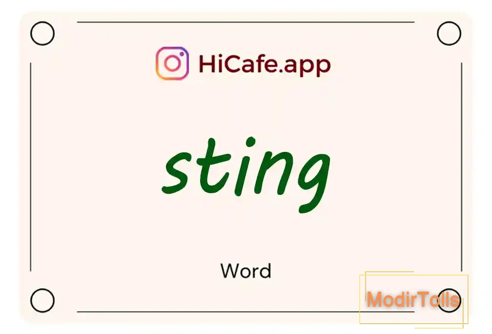 Meaning and usage of sting word