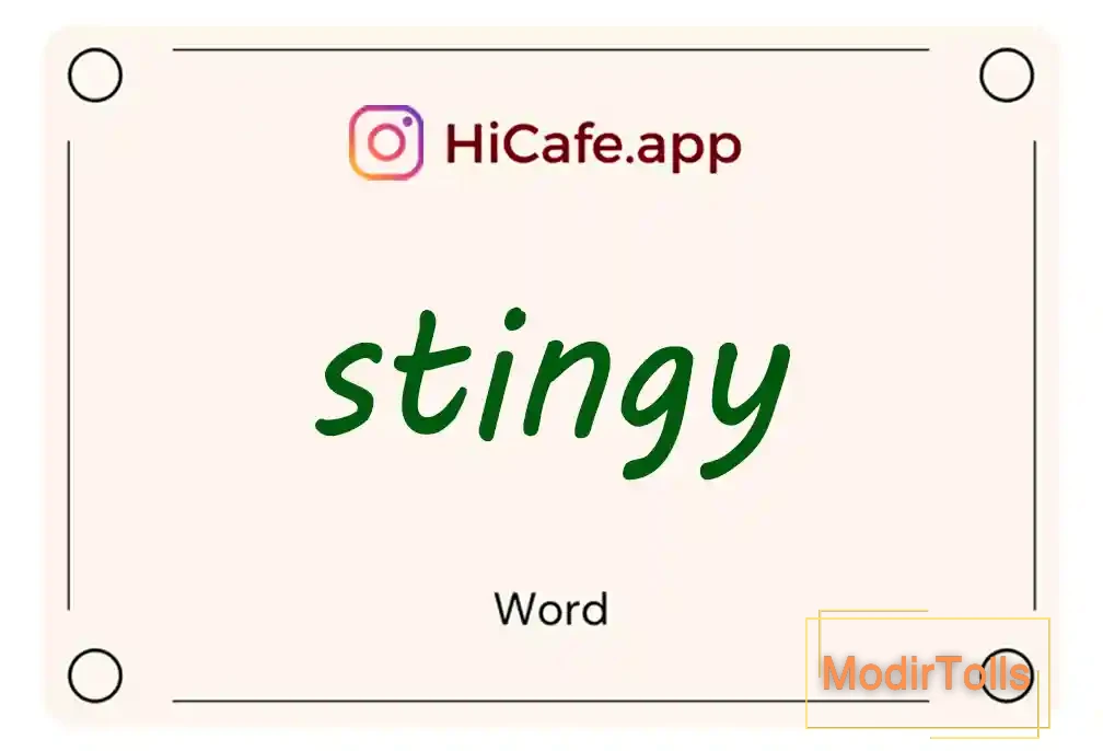Meaning and usage of stingy word