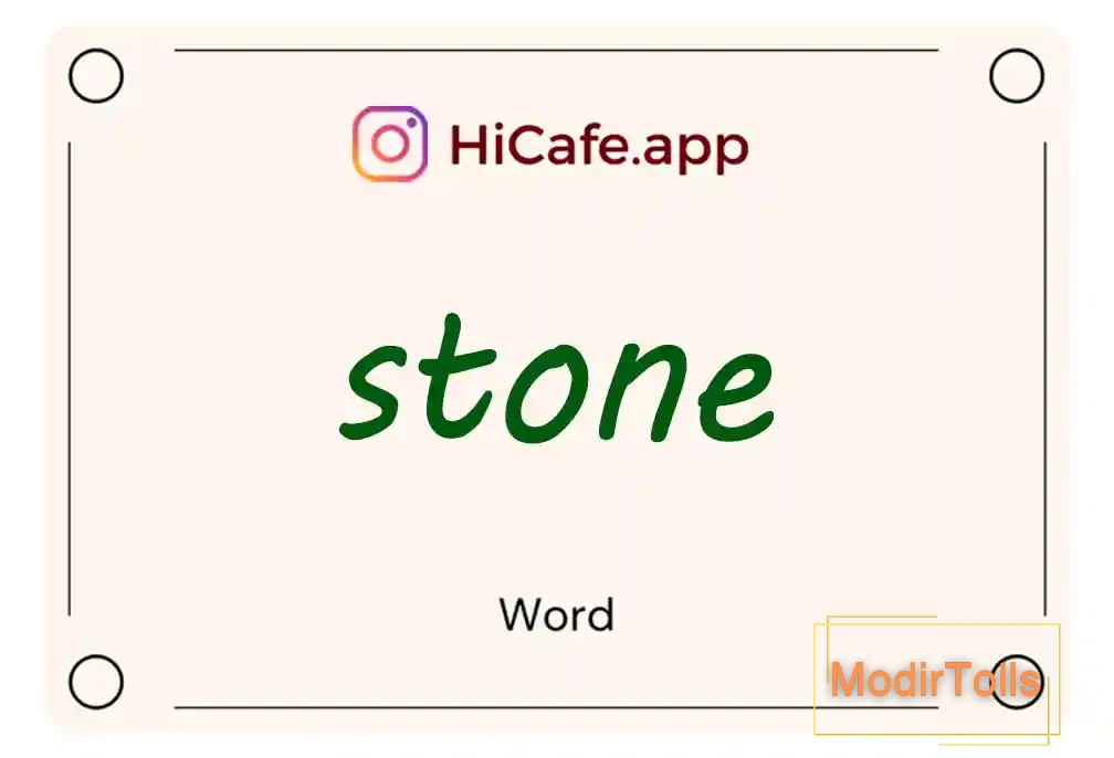 Meaning and usage of stone word
