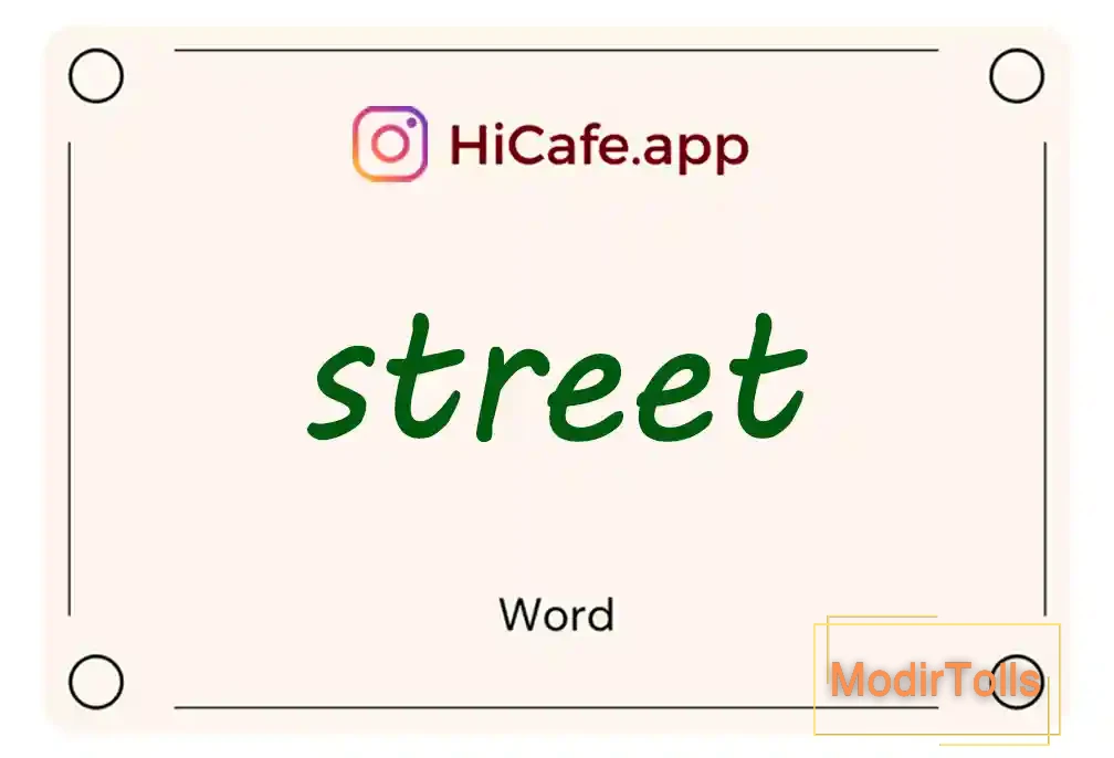 Meaning and usage of street word