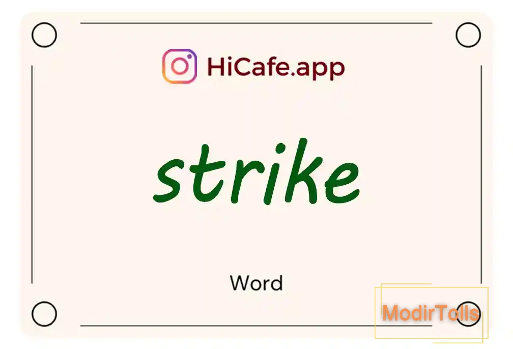 Meaning and usage of strike word
