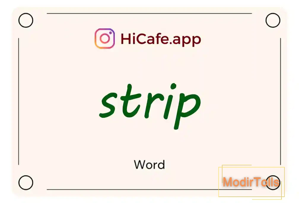 Meaning and usage of strip word