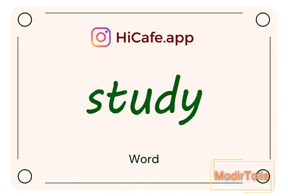 Meaning and usage of study word