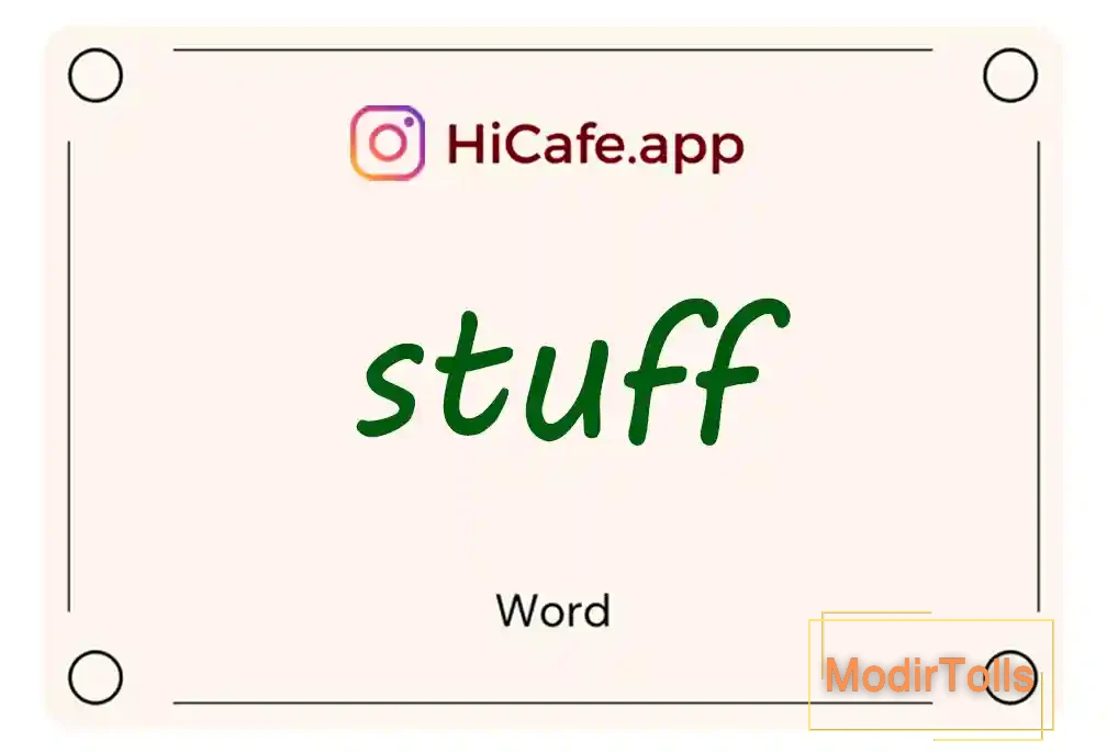 Meaning and usage of stuff word
