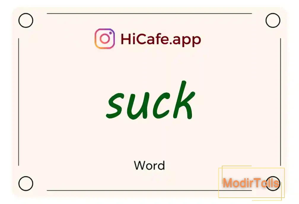 Meaning and usage of suck word