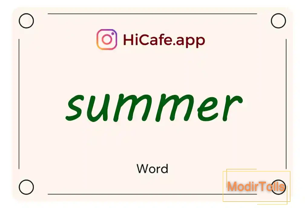 Meaning and usage of summer word