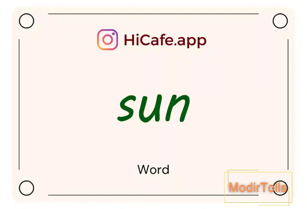 Meaning and usage of sun word