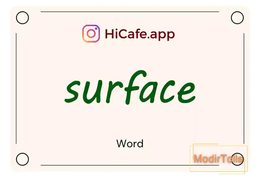 Meaning and usage of surface word