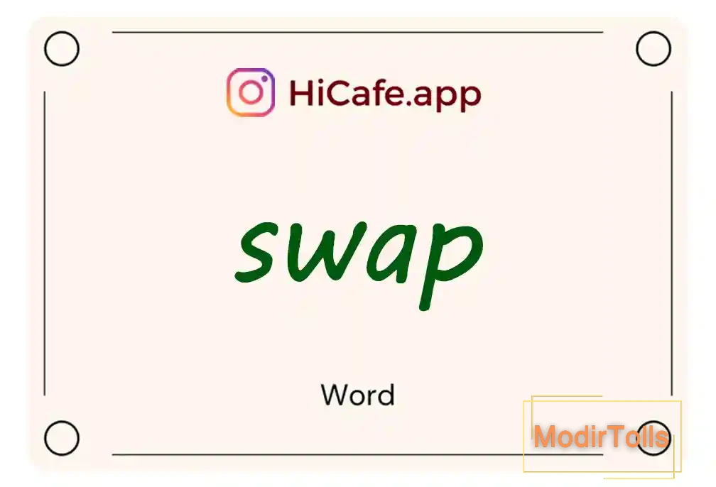 Meaning and usage of swap word