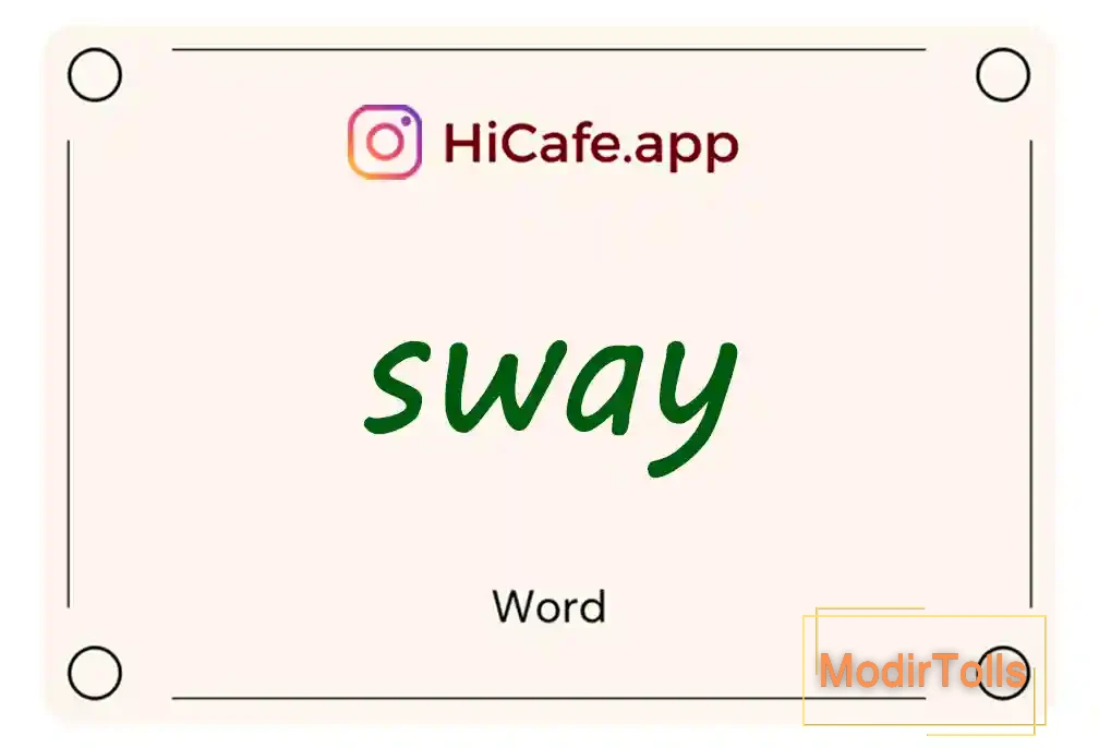 Meaning and usage of sway word