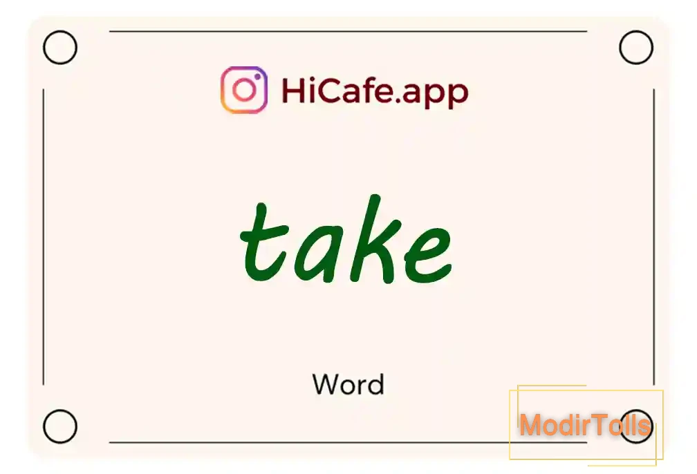 Meaning and usage of take word