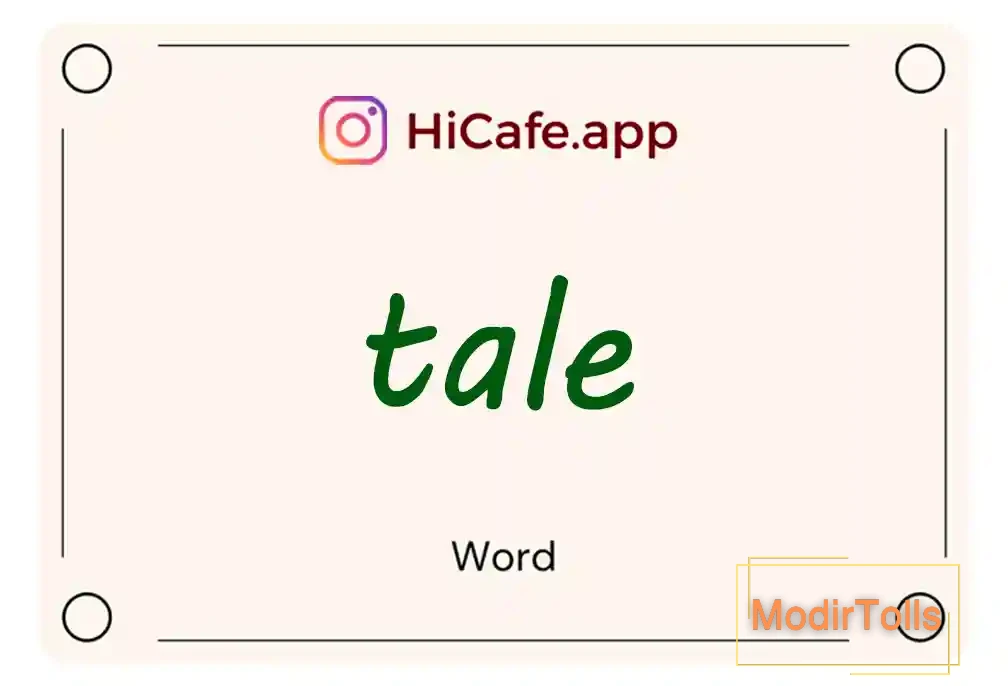 Meaning and usage of tale word