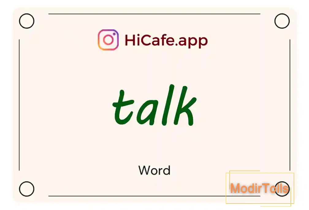 Meaning and usage of talk word