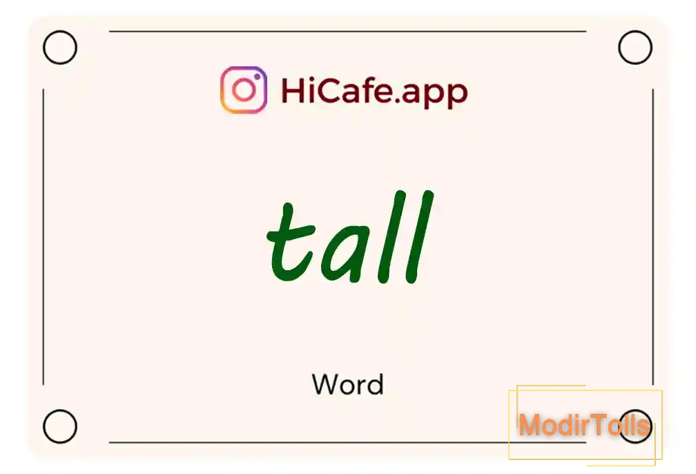 Meaning and usage of tall word