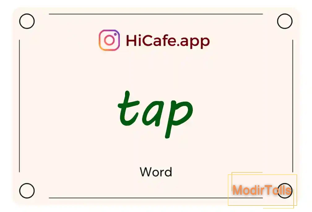 Meaning and usage of tap word